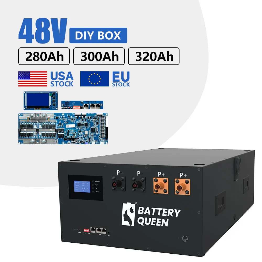 618 EU Stock DIY Kits 48V 280ah LiFePO4 Battery Case 51.2V Box Seplos 16S BMS Smart 2A Active Balance Equalizer for Solar Energy