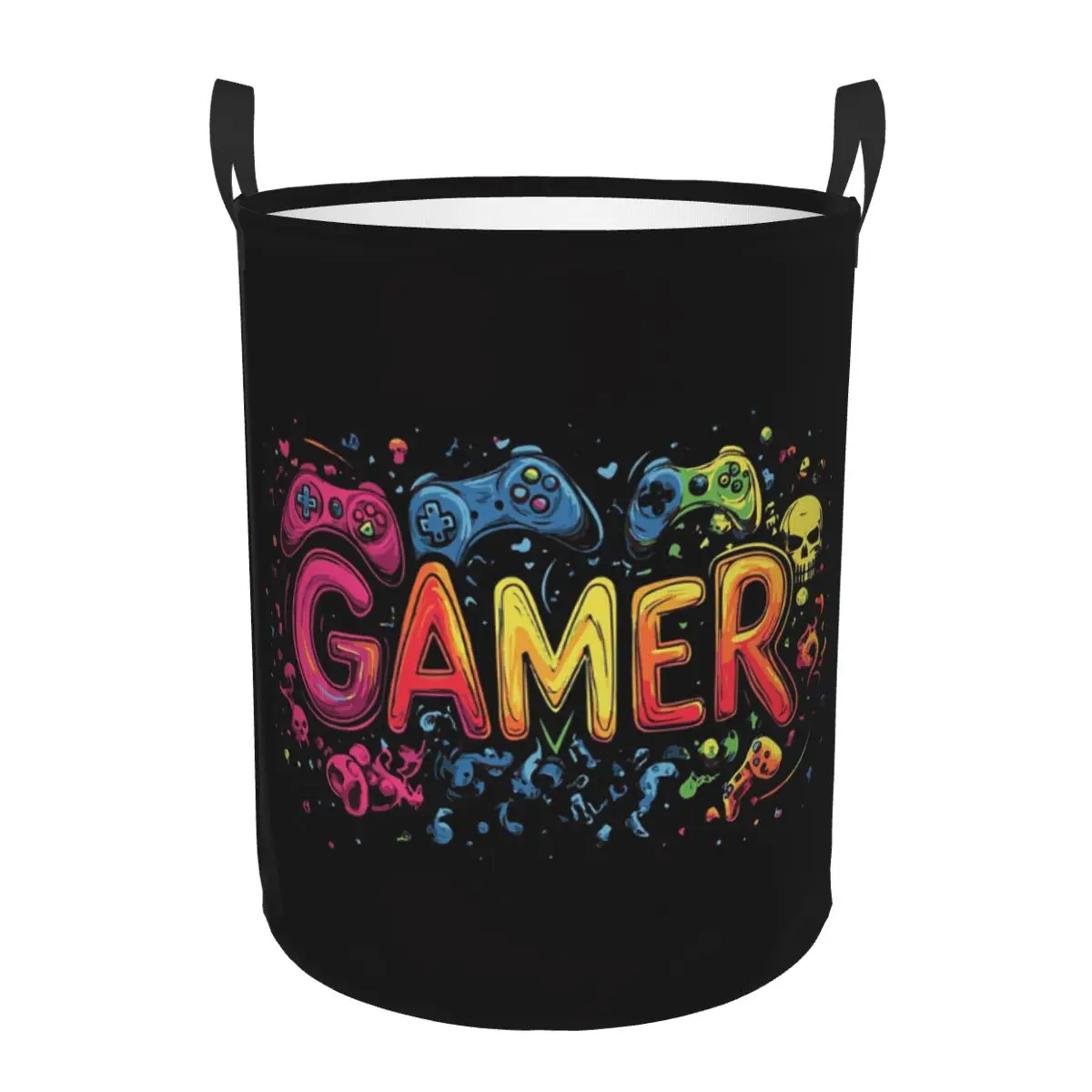 Gamer Controller Video Game Gaming Gamepad Dirty Laundry Baskets Folding Large Waterproof Clothes Toys Basket For Home Children