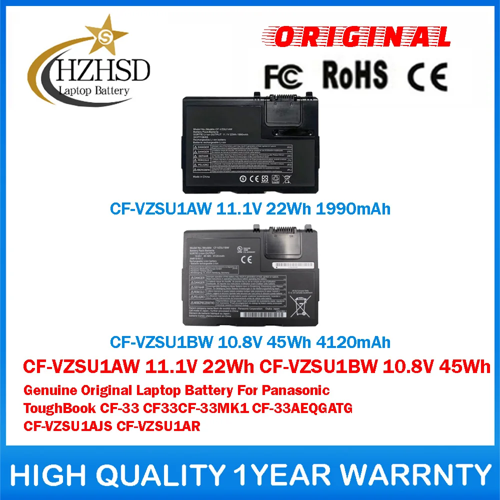 

CF-VZSU1AW 11.1V 22Wh CF-VZSU1BW 10.8V 45Wh Оригинальный аккумулятор для ноутбука Panasonic ToughBook CF33CF-33MK1 CF-33AEQGATG