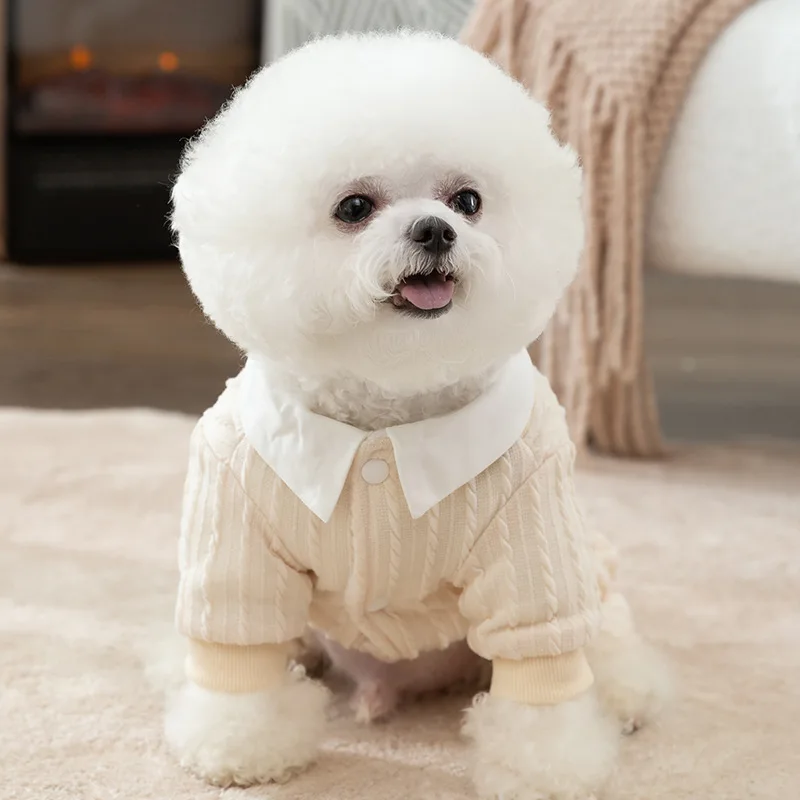 Autumn Winter Dog Clothes Checkered Couple Cotton Clothes Dog Four Legged Pants Dress Small Dog Teddy Bears Pet Clothes