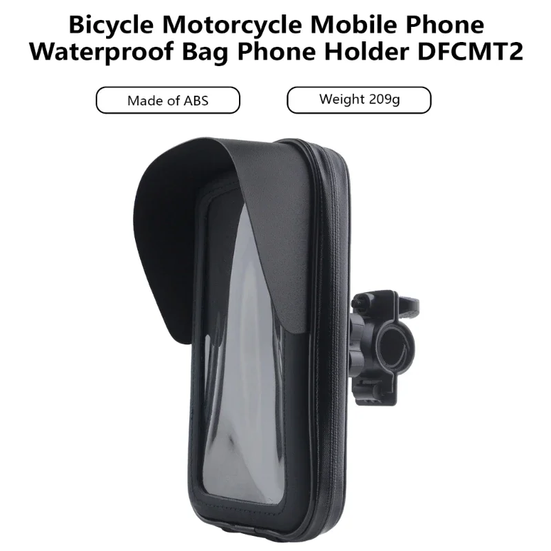 Motorcycle Handlebar Phone Holder Waterproof Motorbike Phone with Sunvisor Rain Cover 360 Degree Rotating