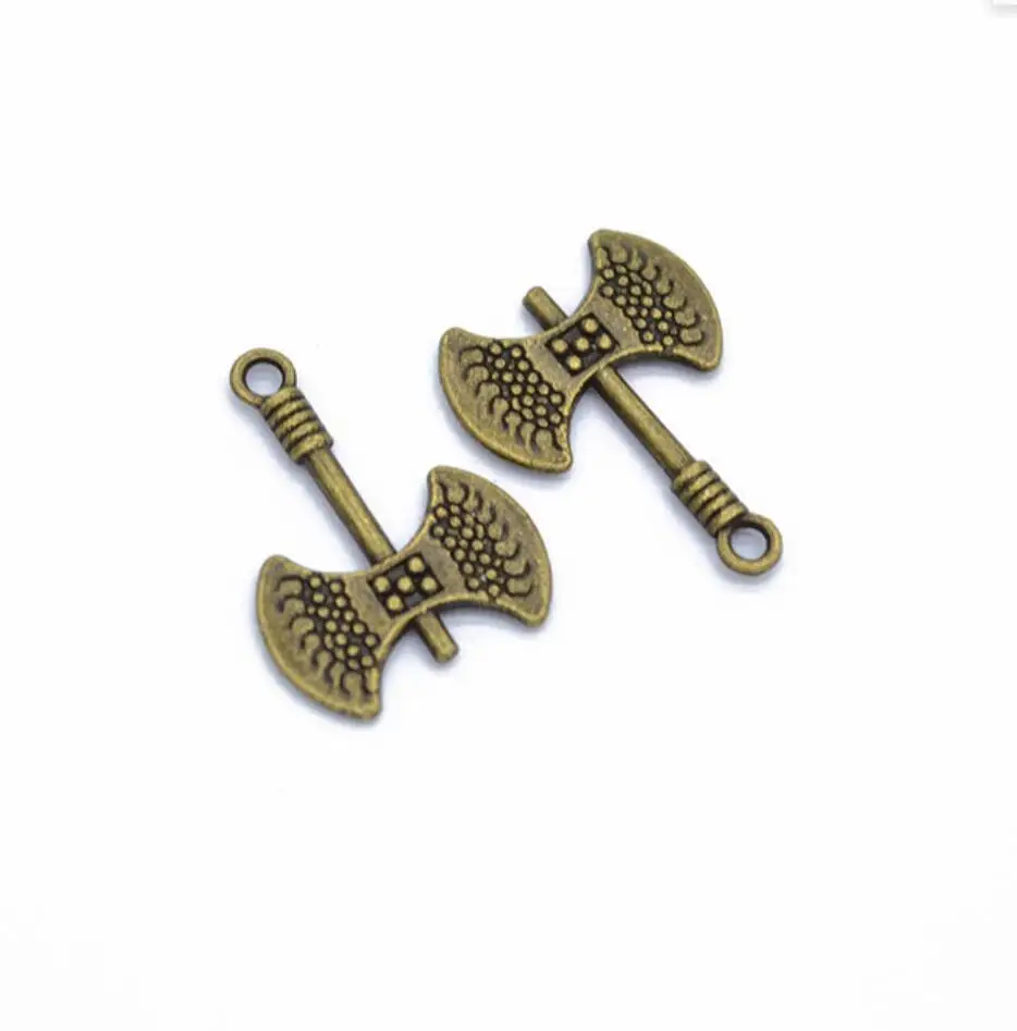 100pcs Charms tools axe ax 21.5*16mm Antique Silver Color Pendants Making DIY Handmade Tibetan Finding Jewelry F0297