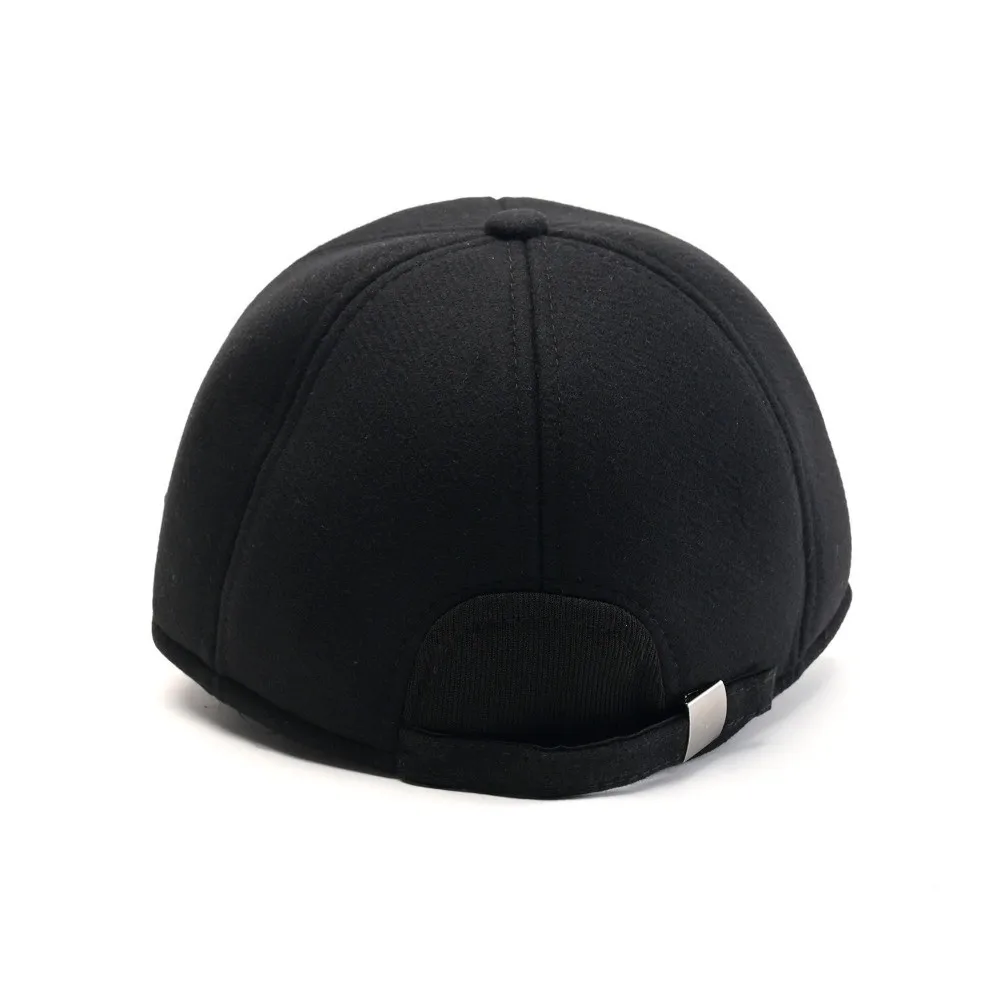 Soft Liner Fleece Lined Men Winter Cap Wind Proof Ear Protection Ear Flap Hat Peak Brim Thickened Baseball Cap Walking Outside
