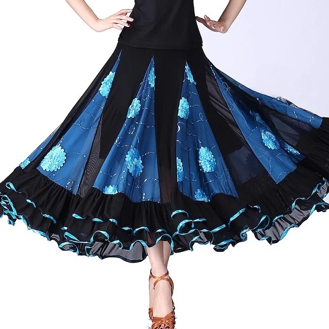 Vestido de baile latino estándar personalizado para mujer, danza moderna, Tango, vals, práctica de actuación de baile, media falda, vestido con flecos