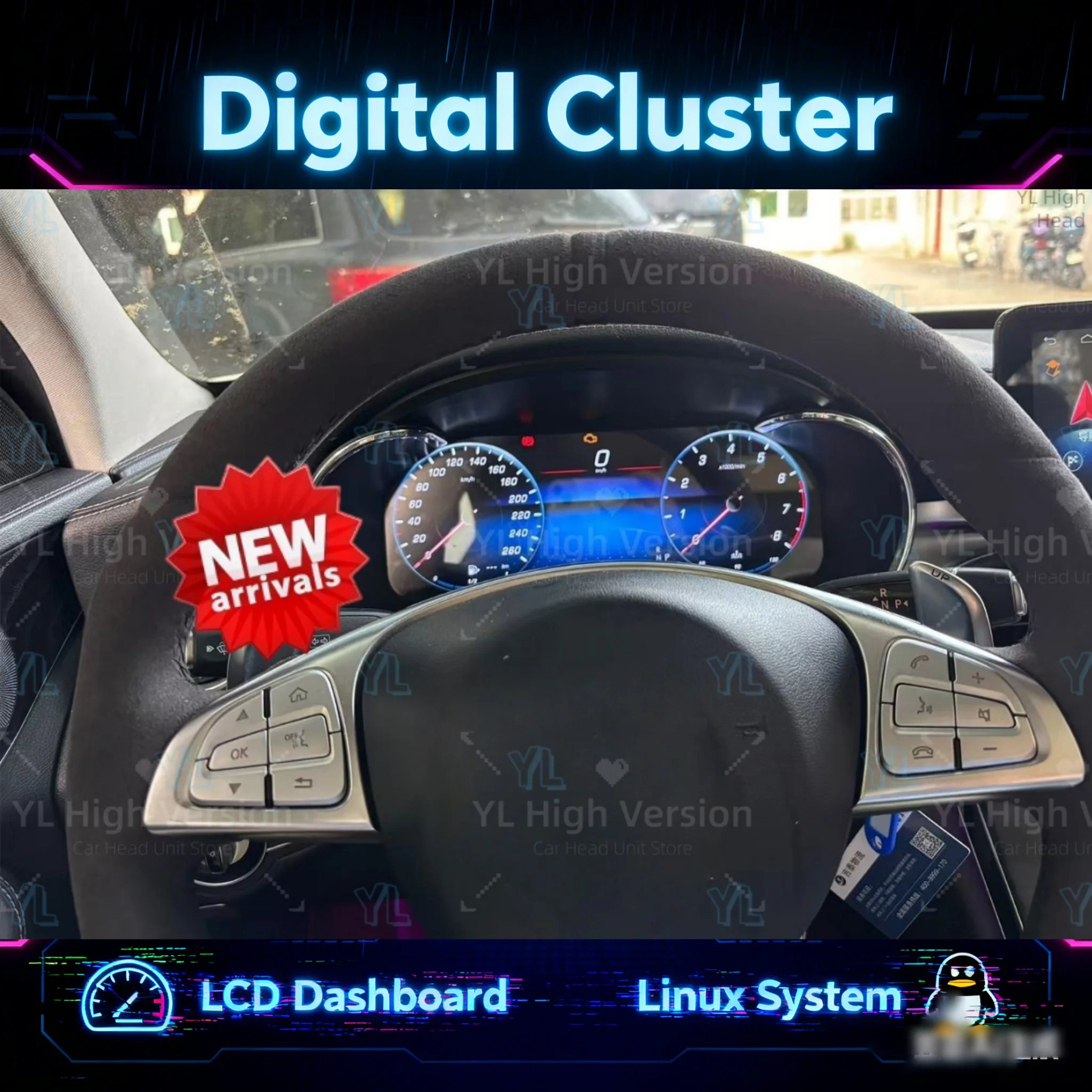 

Новый усовершенствованный цифровой LCD-дисплей приборной панели, цифровой спидометр для Mercedes Benz C-класса GLC W205 2015-2019, система Linux.