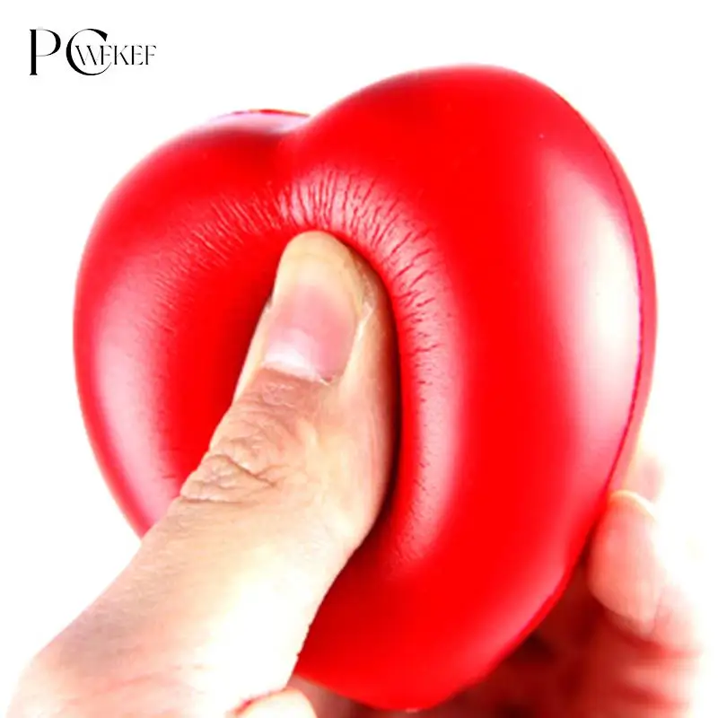 1Pcs Funny Soft Foam Anti Stress Ball Toys Squeeze Heart Shaped Ball Stress Pressure Relief Relax Novelty Fun Gifts Vent Gag Toy