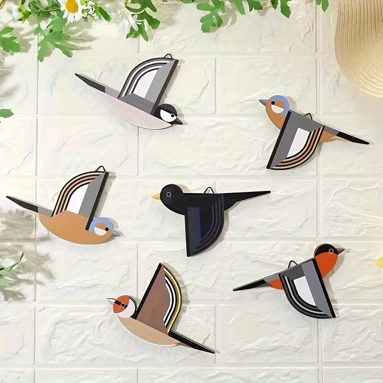 2D Flat Swallow Wooden Wall Decorations, Equipped with Nano Tape, Easy to Install Without Drilling for Indoor Home Decor view 3