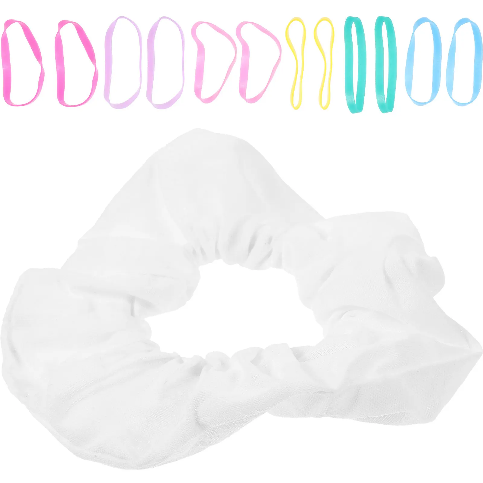 

1 set Tie Dye Scrunchies Set Elastic Hair Ties Cotton Hair Bands For Women Styling Tools Party Accessories White