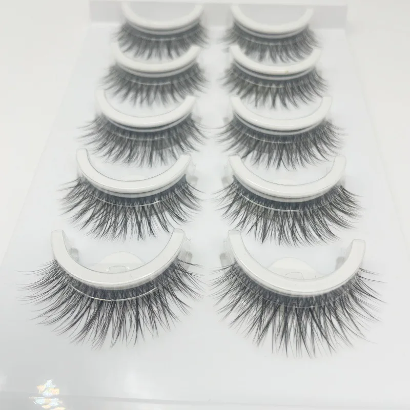 5 Pairs Pre glued half lashes Women Natural Japanese Serious Makeup Short Thin Eye Lash Extension Cosplay False Eye Lashes