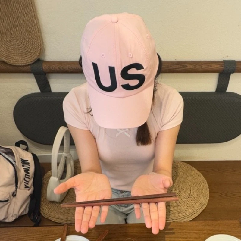 

Casual Embroidered US Letter Baseball Cap Thin Quick Dry Wide Brim Hat for Couples Youth Summer Streetwear Versatile Trend Cap