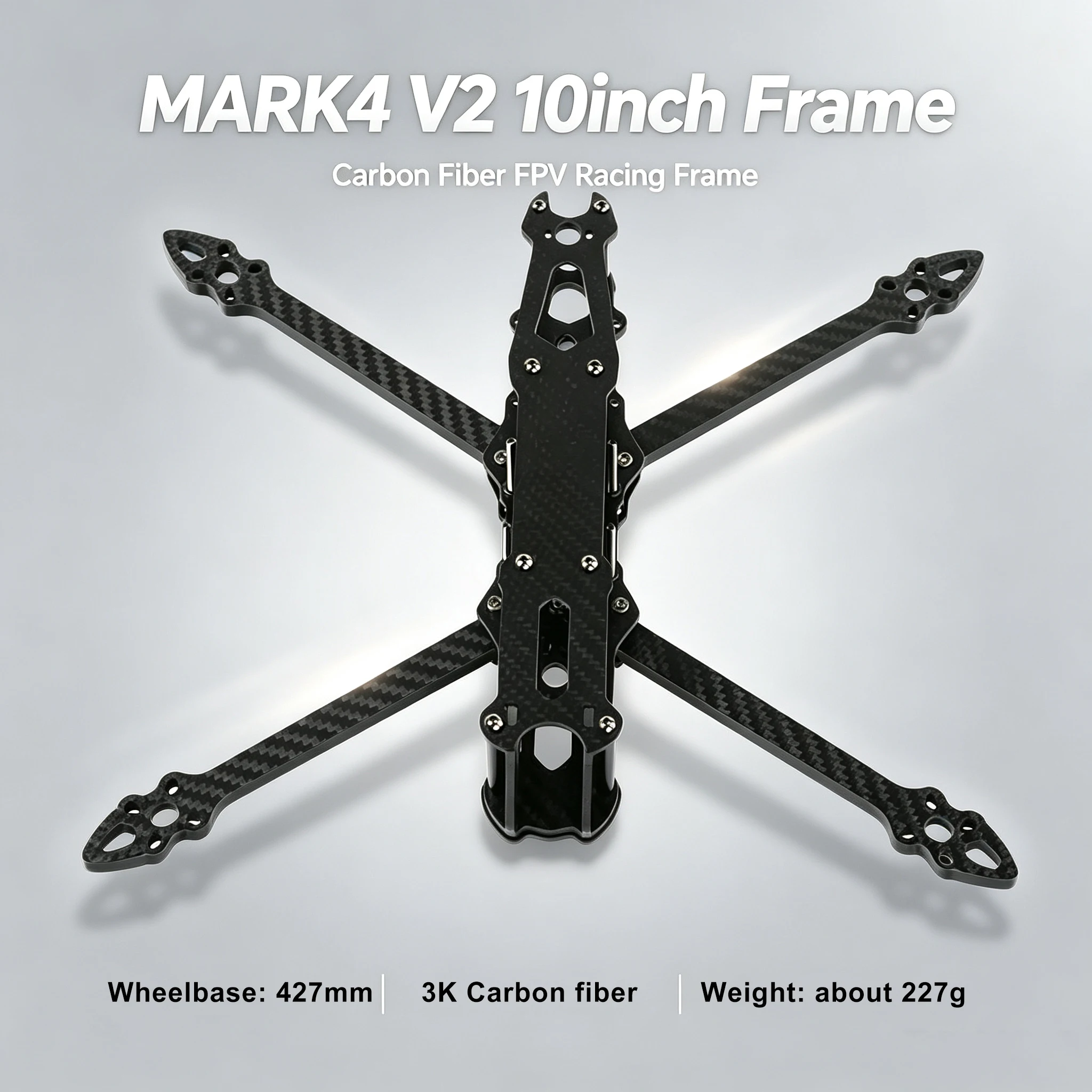 Kit de cadre en fibre de carbone pour drone FPV MARK4, Mark4 V2 10 pouces 427 mm, cadre TrueX en fibre de carbone 3K pour kit caméra FPV, moteur R3115