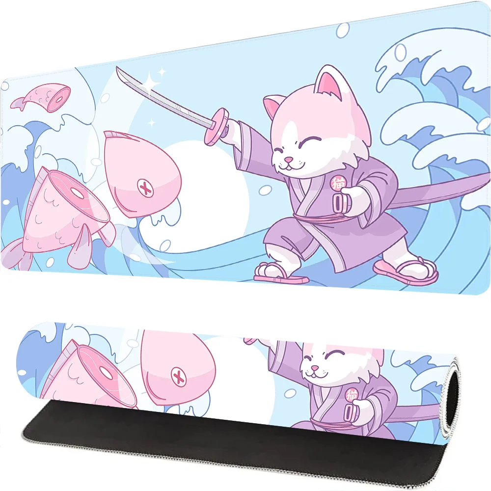 Blue Great Wave Deskmat Cute Anime Mouse Pad Keyboard Pad Large Gaming Mousepad Xxl Gamer Carpet Office Computer Mat Mouse Mats