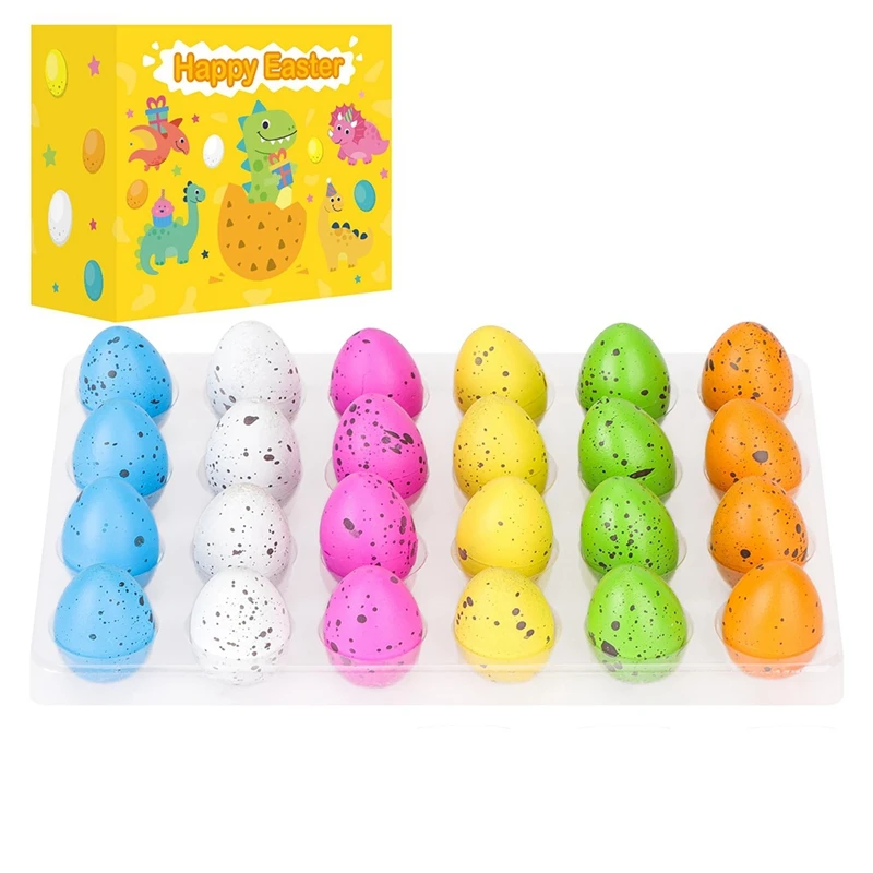 Prefilled Easter Eggs With Dinosaur Toys Inside, 24 PCS Easter Basket Stuffers Fillers For Easter Egg Hunt, Toddler Durable