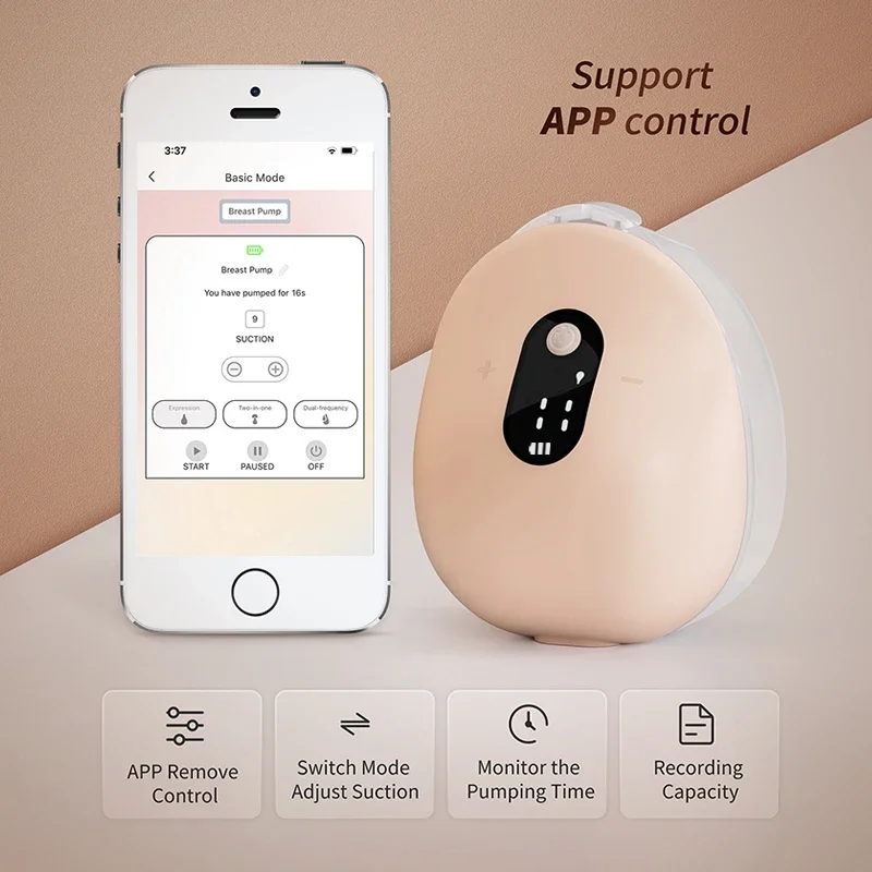 Anly Kiss Breast Pump Wholesale Electric Wearable Wireless Breastfeeding Pump Support APP & Half-lying Suction Hands Free OEM