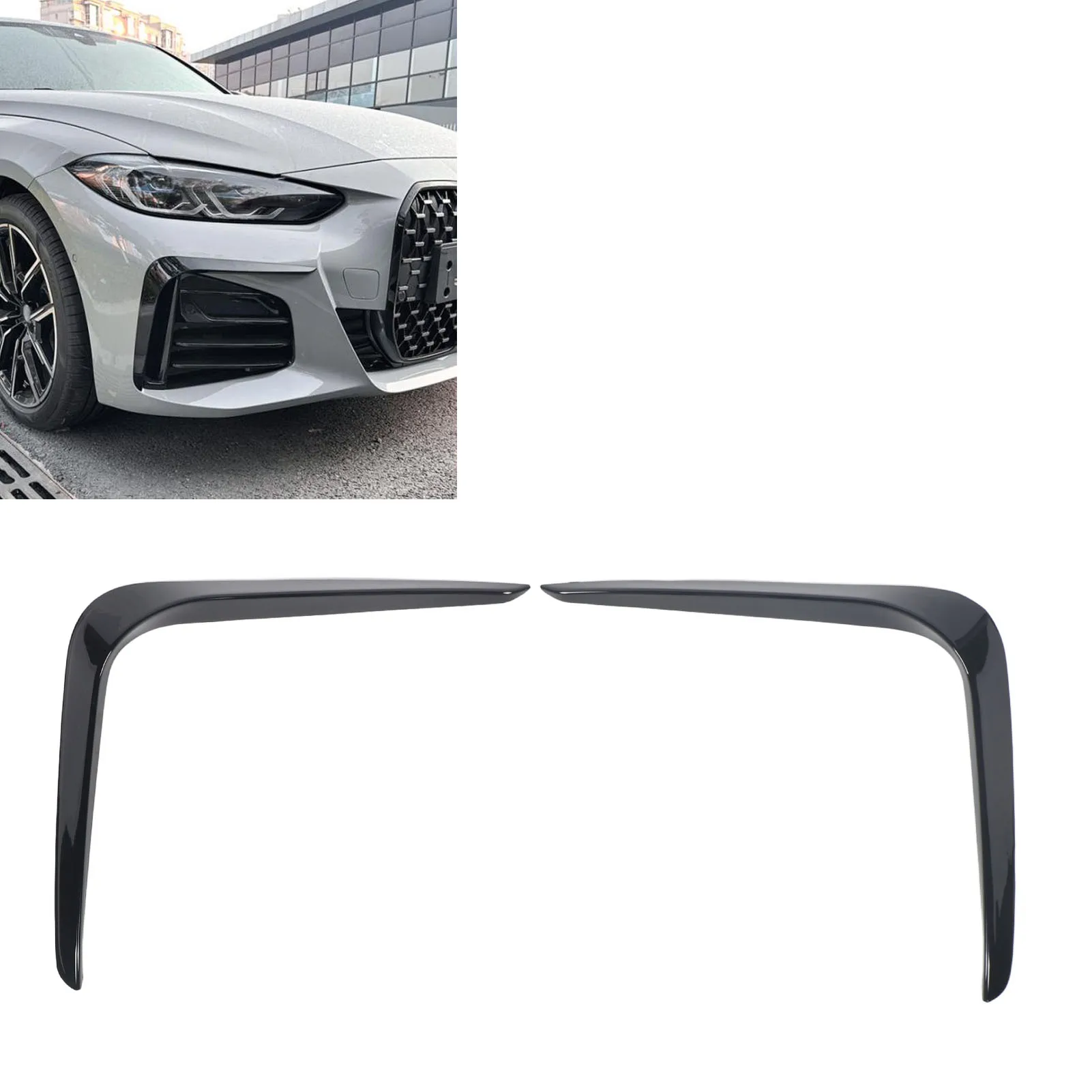 

1 Pair Front Air Vent Splitter Enhanced Aerodynamics for BMW 4 Series G22 G23 Front Bumper Car Modification Accessory