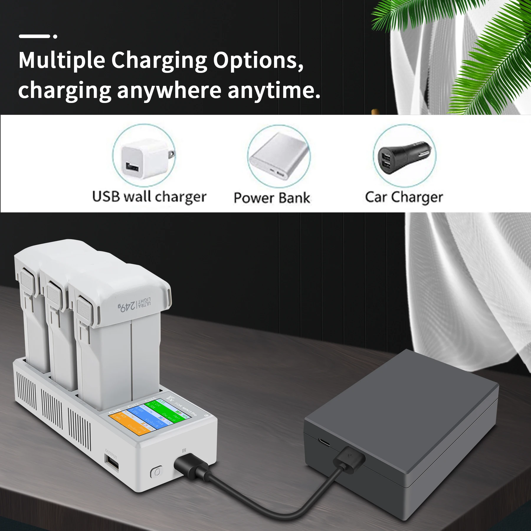 Digital Display Charging Hub For DJI Mini 3 Pro/Mini 4 Pro Battery Charger Charging Butler for DJI Mini 3 Power Bank Accessories