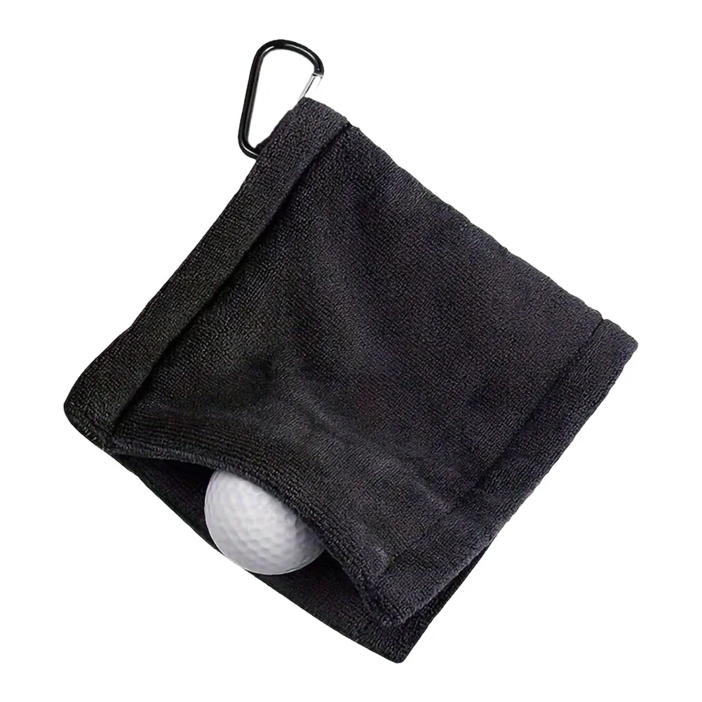 13x14cm Microfiber Golf Towel Black for Cleaning Clubs Balls Grass Stains Moisture Removal Outdoor Sports Activities