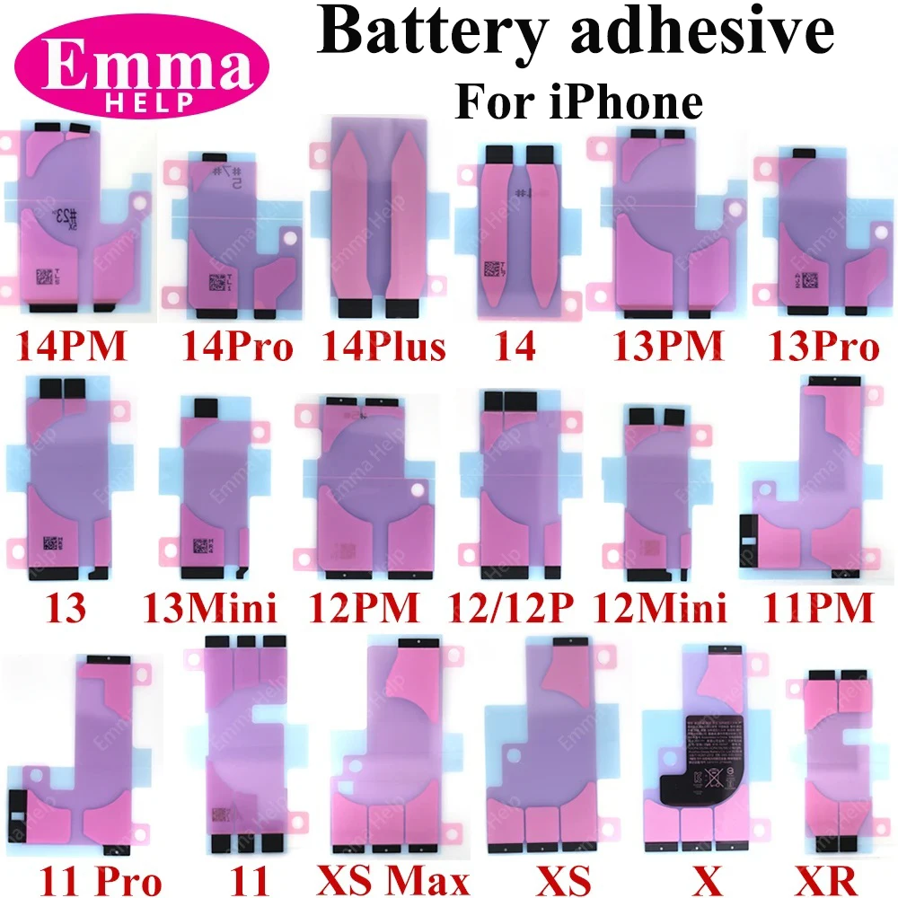 3pcs Battery Adhesive Sticker For iPhone 11 12 13 Promax 12mini 14 Pro 14Plus SE2020 X XS 6 6S 7 8 Plus Battery Glue Tape Strip