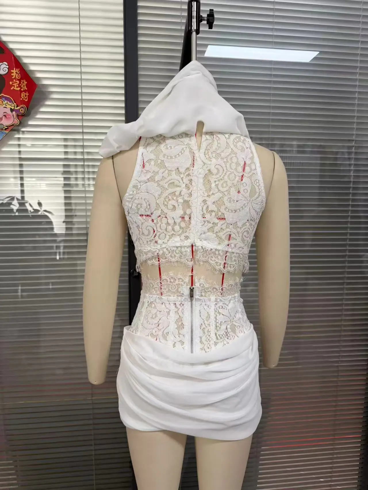 Women's 2 Piece Set Sleeveless Drape Satin Crop Top High Waist Lace Waist Ruched Bodycon Skirt Fashion Party Club Outfit