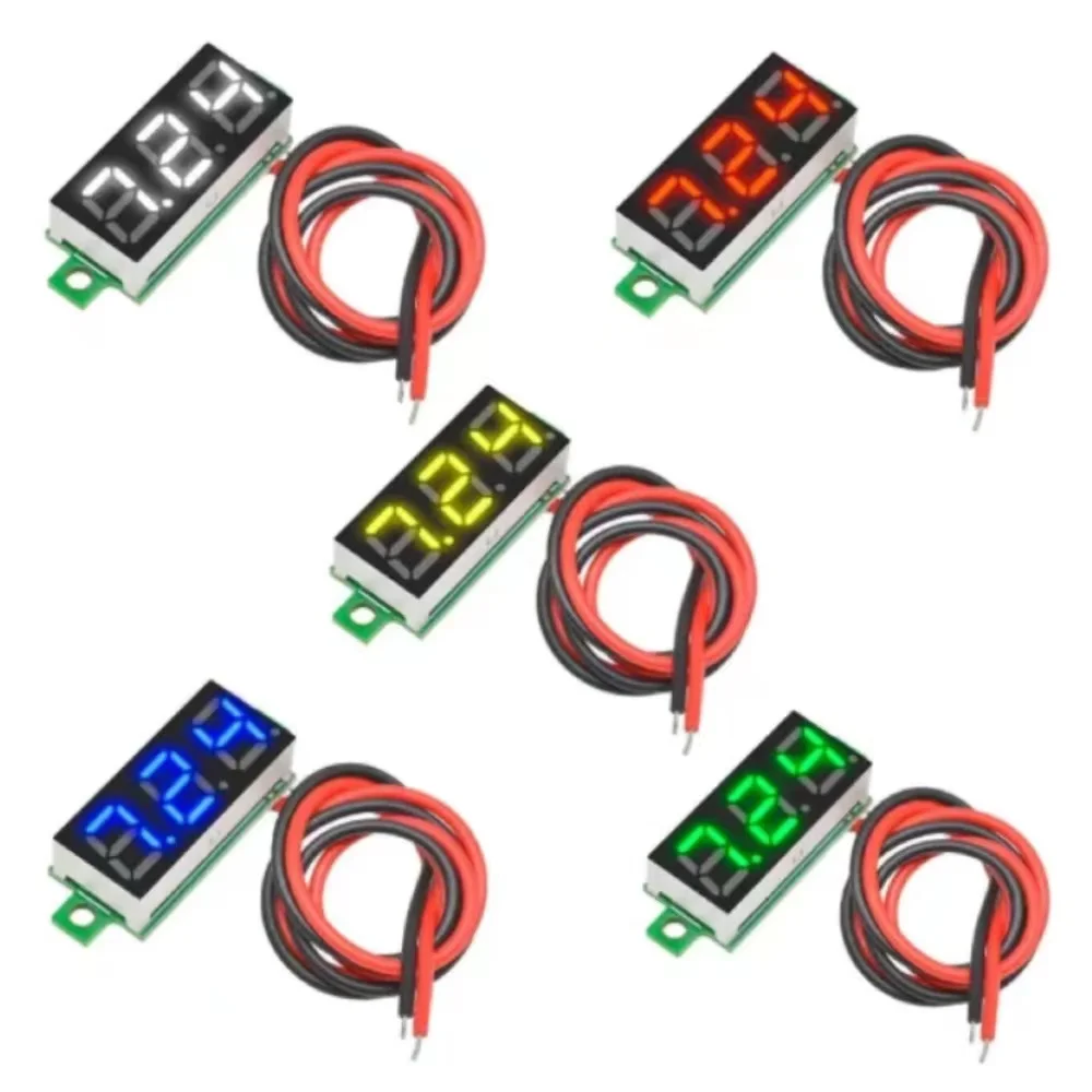 5 Stück DC 3,7-30V 0,28 Zoll Mini LED Digital Voltmeter Voltmeter Panel 2-Draht-Auto Motorrad Elektro fahrrad Spannungs prüfer