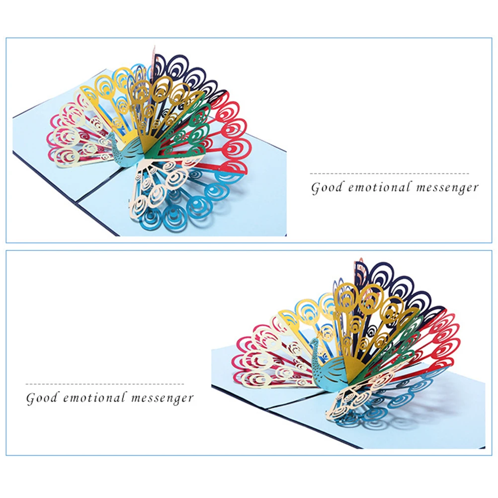 

3D Greeting Cards Hollow out Party Wedding Anniversary Invitation Blue Premium Paper Eco Friendly Ideal Wishes Friends