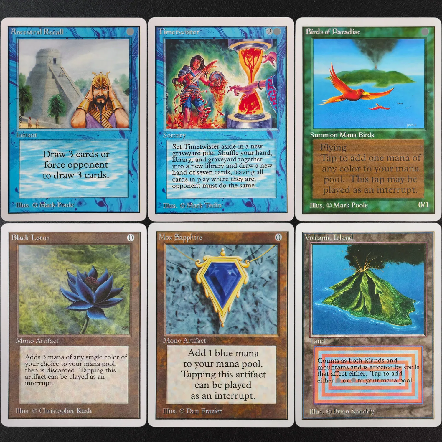 2ED TCG Proxy Magische Karte Black Lotus Timetwister Mox Sapphire Jet Emerald Ruby Pearl Time Walk Ancestral Recall Tundra Plateau