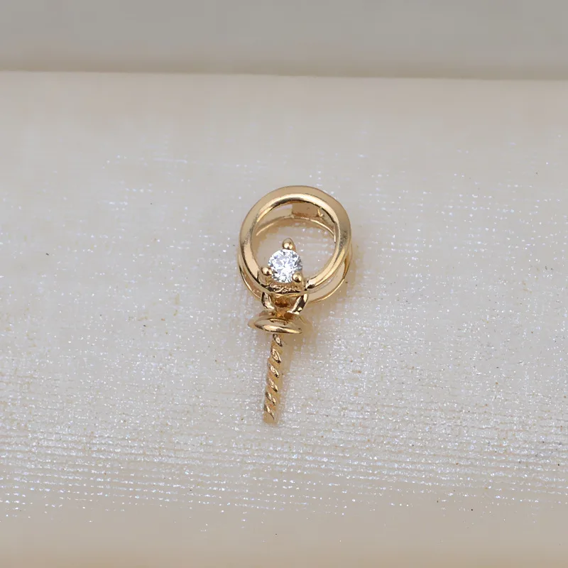 

Exquisite Real AU750 18K Gold Pendant Mountings Findings Jewelry Settings Accessories Base Parts for 7-14mm Pearls