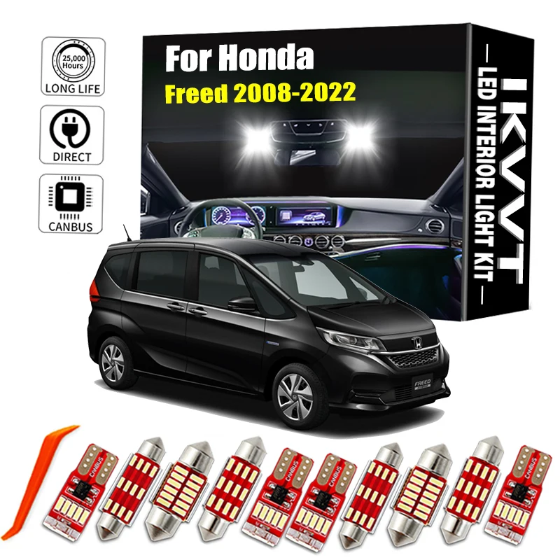 IKVVT Canbus Indoor Lamp For Honda Freed 2008- 2014 2015 2016 2017 2018 2019 2020 2021 2022 Car Bulbs LED Interior Map Dome Ligh