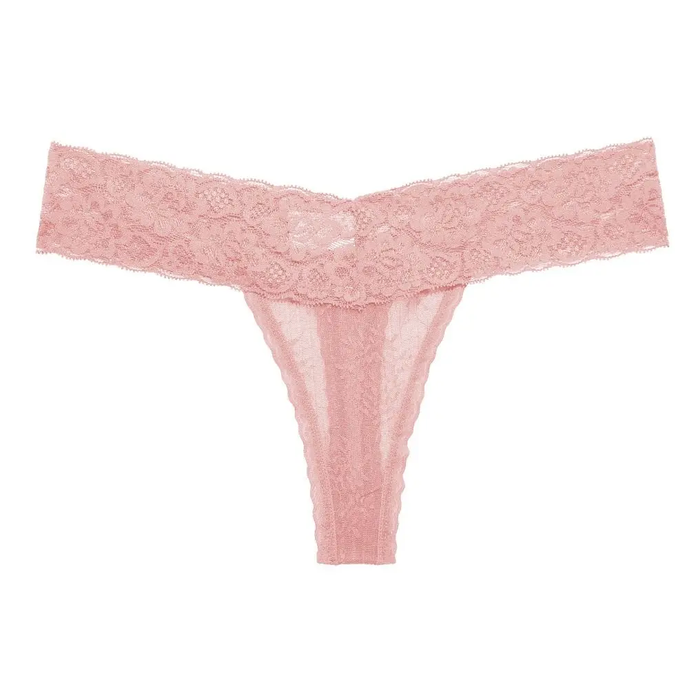 String en dentelle florale sans couture pour femmes, culotte solide, slip sans lueur, lingerie féminine, taille basse, caleçon sexy pour dames