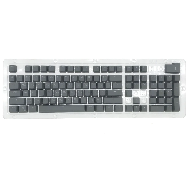 Teclado mecánico PBT personalizado para juegos, juego de teclas de sublimación, doble disparo, retroiluminación rusa, 104 teclas, duradero