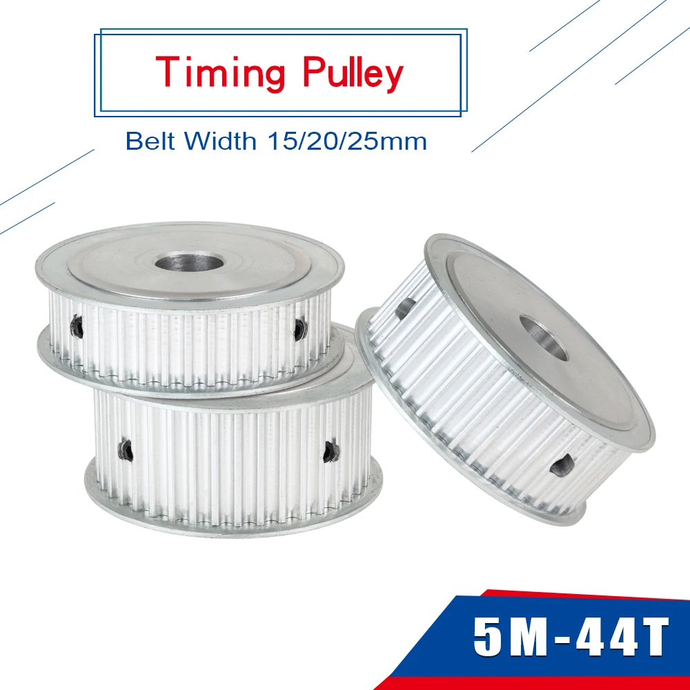 5M-44T Belt Pulley Circular Arc Tooth Bore 8/10/12/14/15/16/17/19/20/22/25 mm Pulley Wheel AF Shape For HTD5M/S5M Rubber Belt