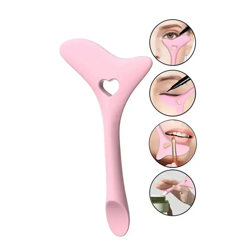 Pochoires en silicona para delineador de ojos, estuche de maquillaje reutilizable, aplicador de máscara