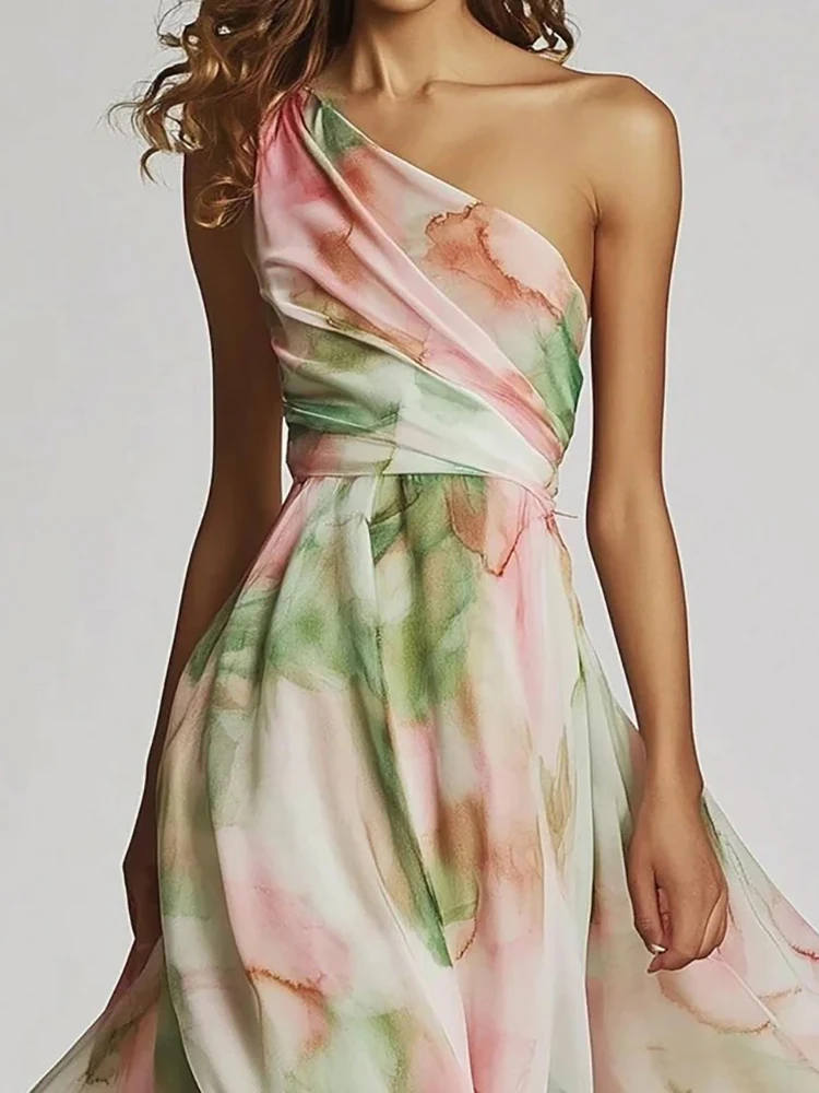 Sleeveless Patchwork Loungewear Party Dress, Women Summer V-Neck Backless Fashion Maxi Dress, Beach Style Elegant Ladies Dress