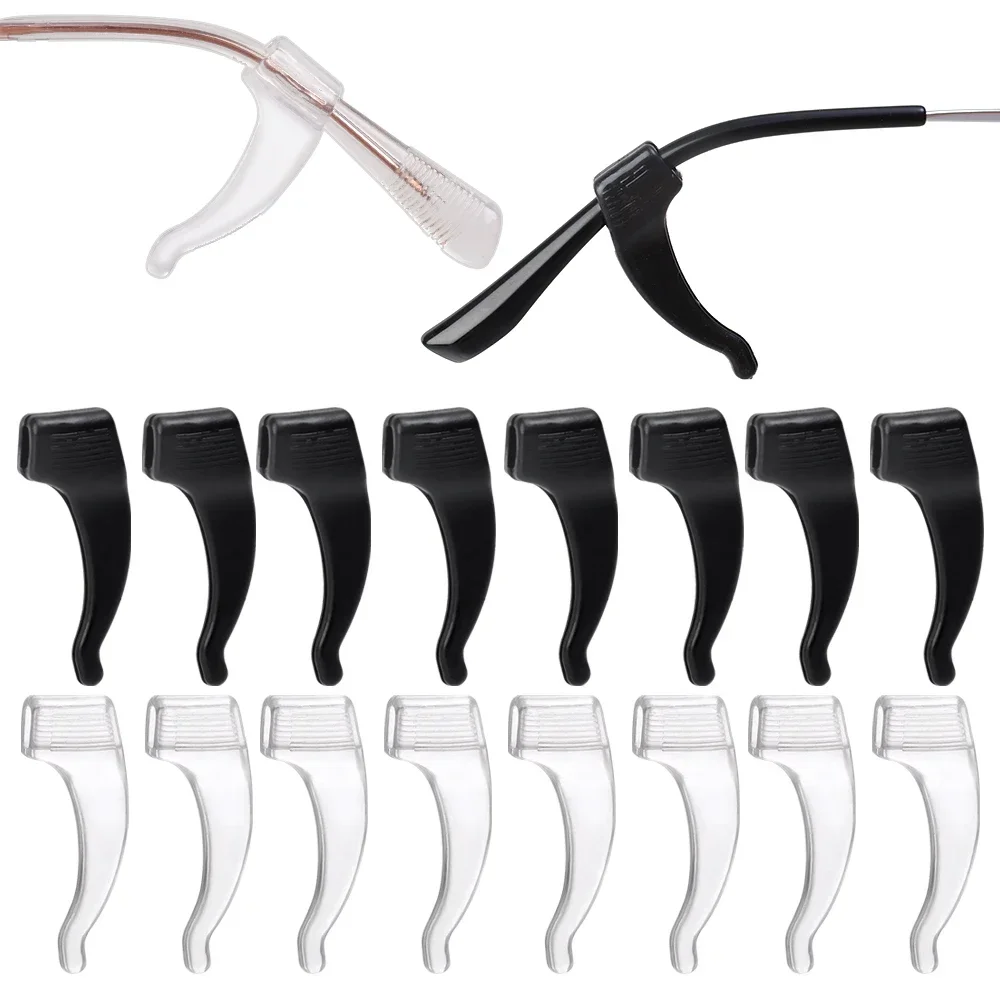 10-100 stücke Silikon Ohr Haken Anti-slip Gläser Schwarz Transparent Bein Ohr Klammern Sonnenbrille Anti-herbst Brillen halter Zubehör – Detail 2