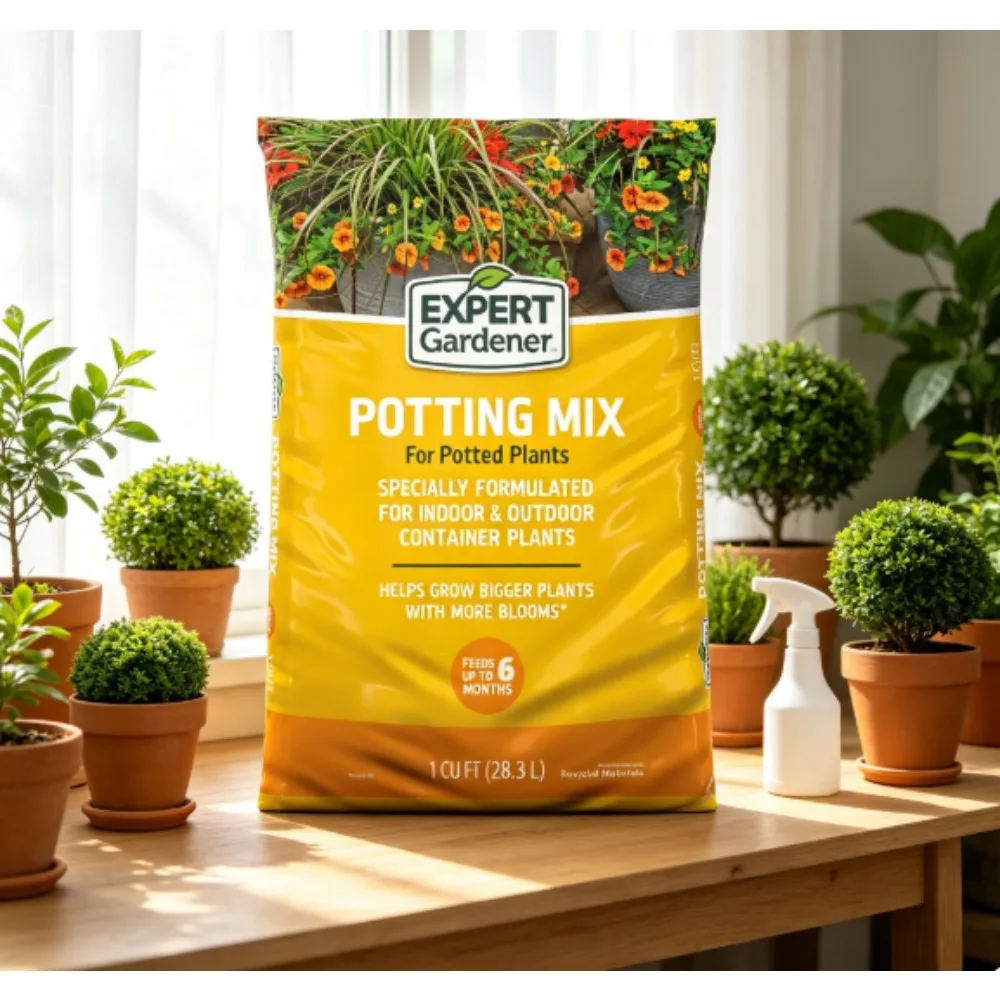Professional gardener's potting mix, suitable for potted plants, 1 cubic foot, indoor and outdoor soil.