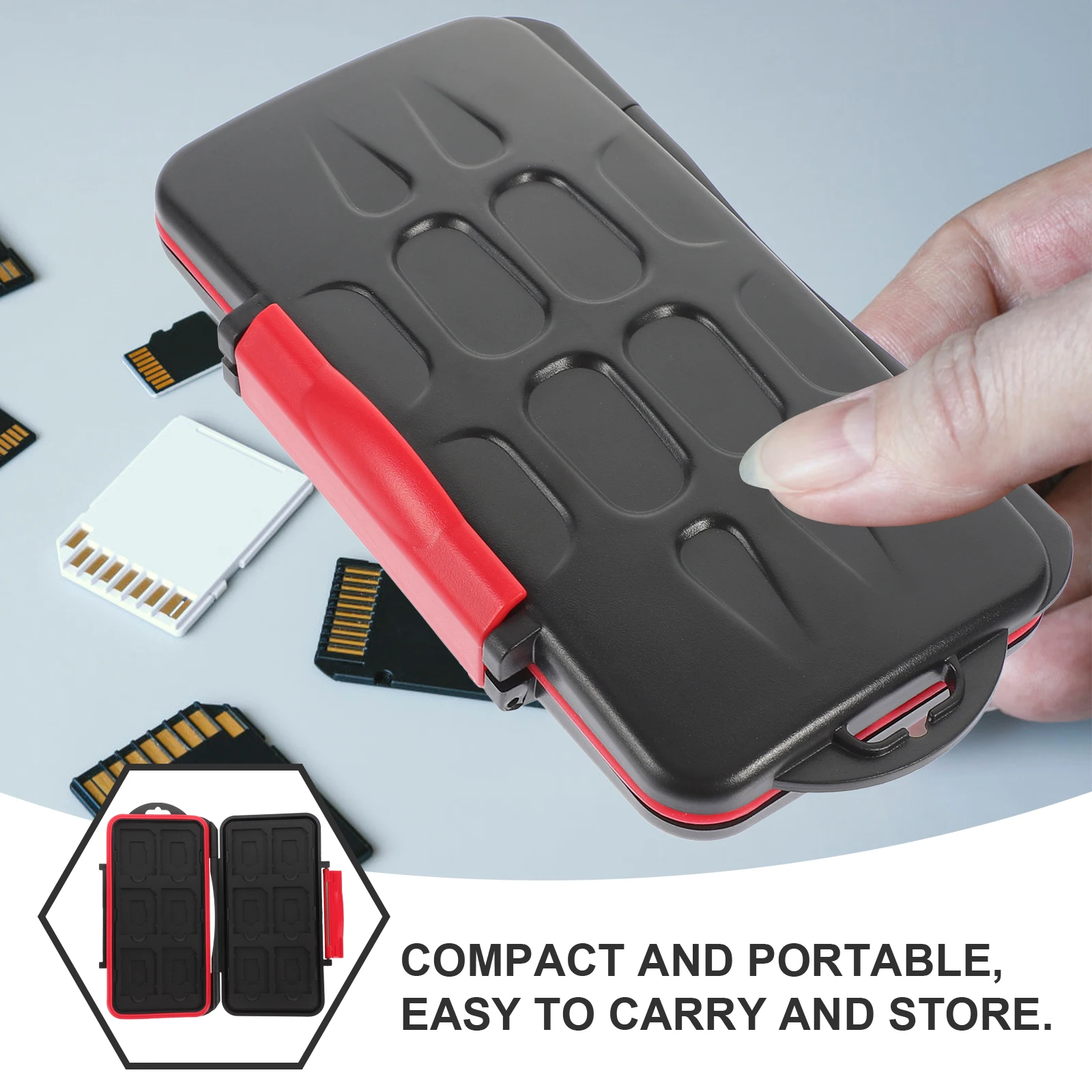 

Memory Card Holder Waterproof Shockproof Storage Case for Cards Compact Portable ganizer Small Size Multi Functional