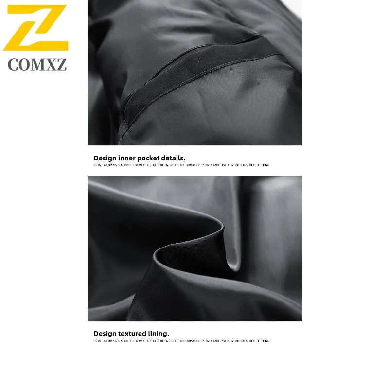COMXZ 2025 남성용 겨울 후드 두꺼운 컬러 블록 패딩 재킷 미국 스타일 숏 캐주얼 아웃도어 스포츠 방수 방풍 코트