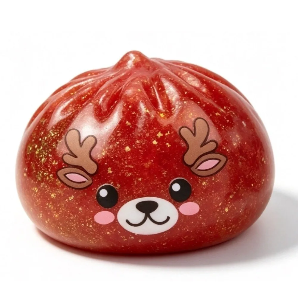 New Christmas Theme Pinch Dumpling Snowman Elk Santa Claus Slow Rebound Toys Stress Relief TPR Squeeze Baozi Holiday Gift