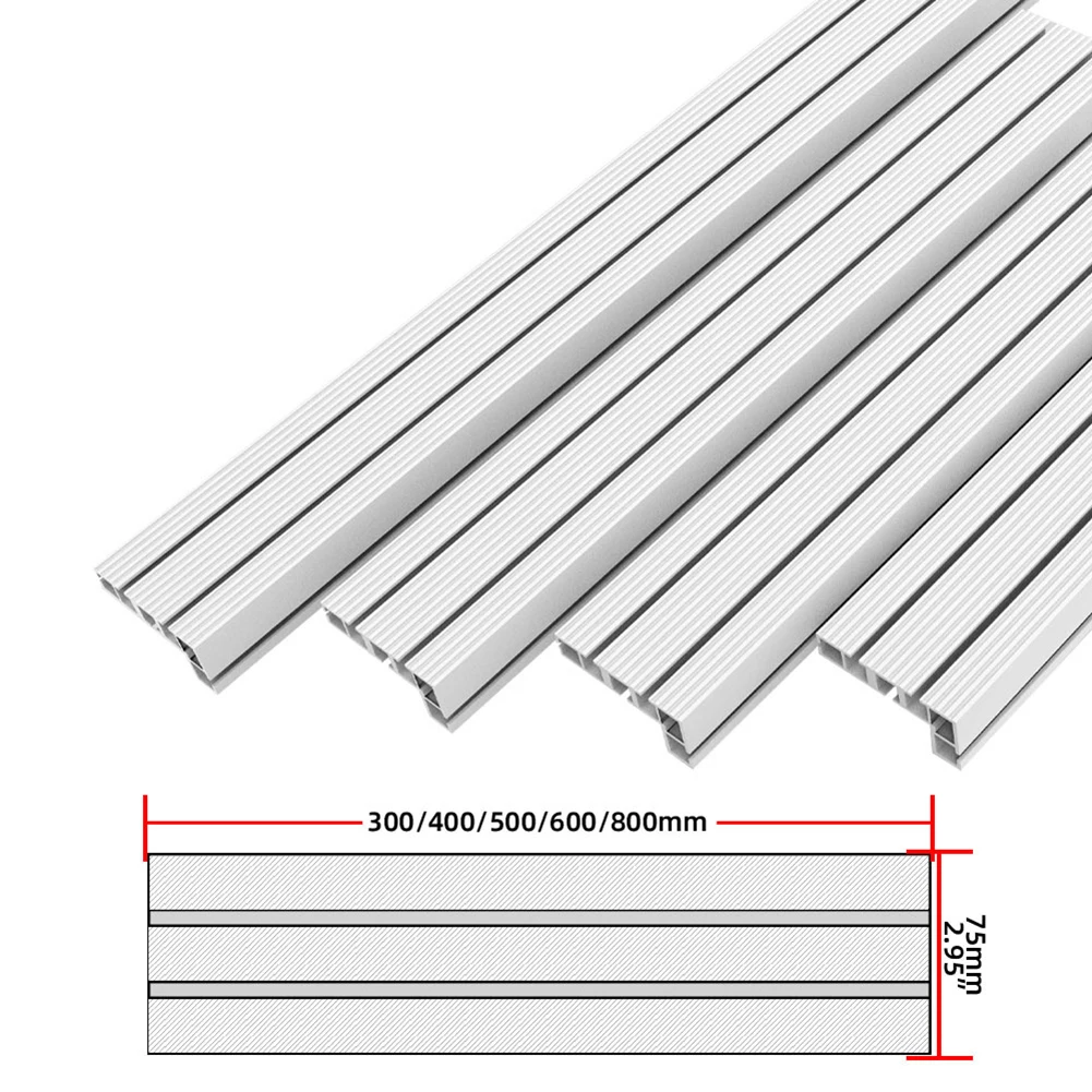 Aluminum 75 Miter Track T Slot T Track Bracket Sliding Bracket 300-600mm Sliding Bracket T Slot Miter Track Tool Accessories