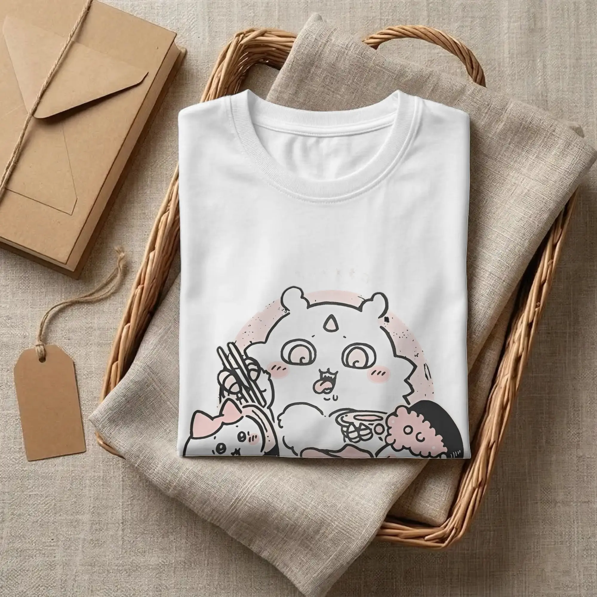 Lustige Chiikawas Sushi T-Shirts für Männer und Frauen, modisches Baumwoll-T-Shirt mit O-Ausschnitt, kurzärmeliges T-Shirt, Sommer-Tops – Detail 1