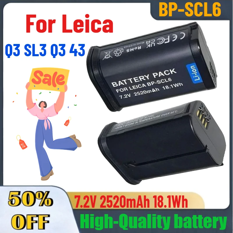

High-Quality 7.2V 2520mAh BP-SCL6 Camera Charger Battery for Leica Q3 SL3 Q3 43 Camera Accessories & Parts