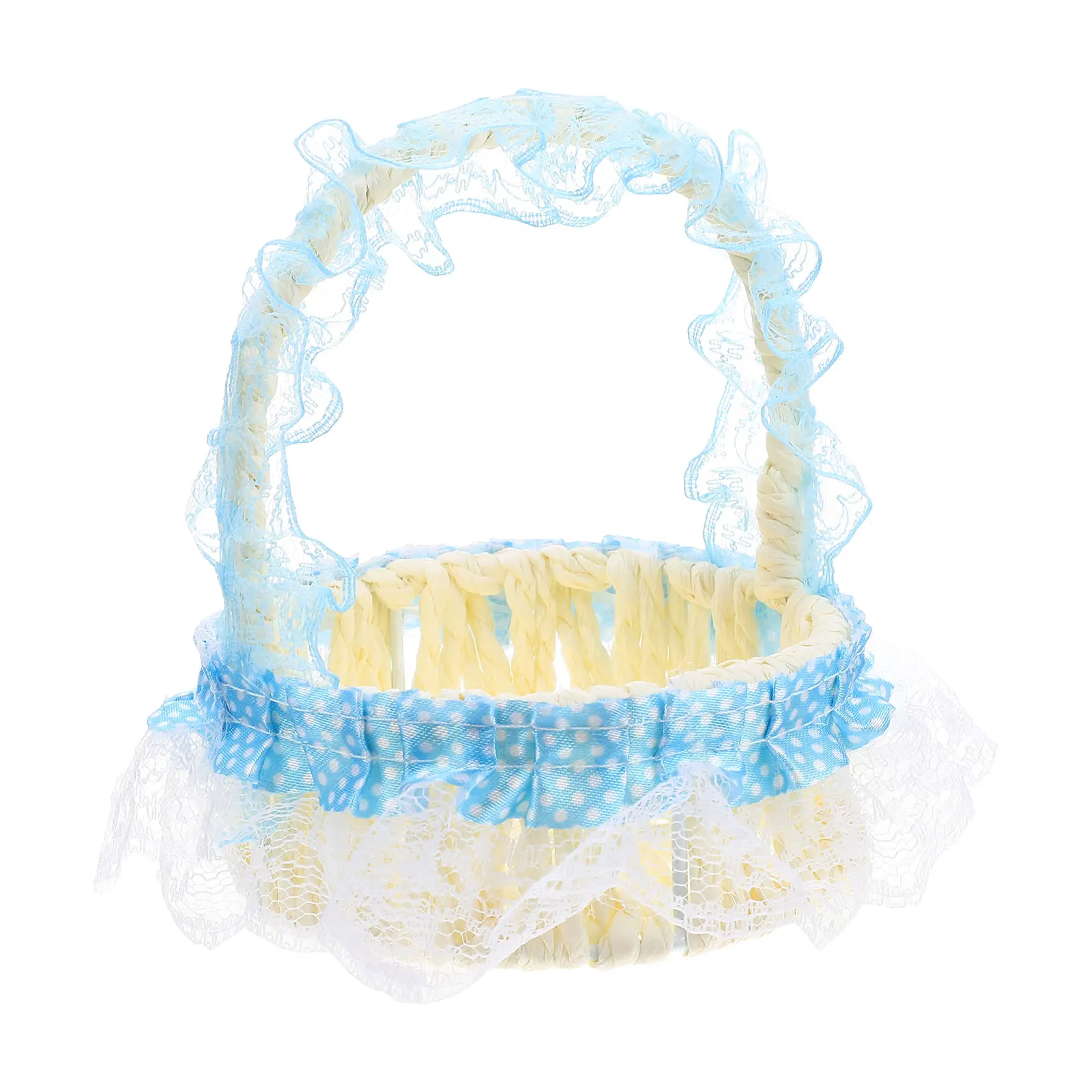 

Mini Rattan Basket Paper Iron Handheld Storage Container Flower Woven Portable Basket Baskets Home Decor Farmhouse Style