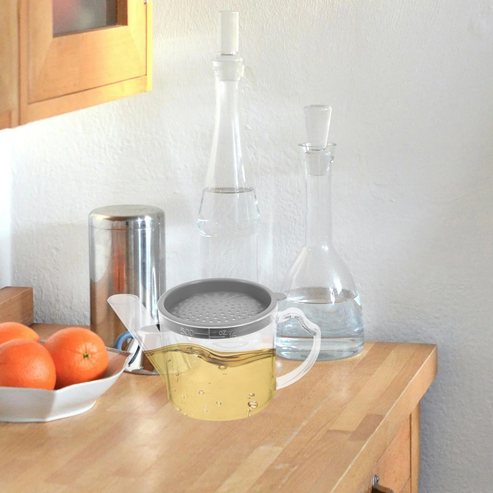 

Used Oil Storage Container Fat Separator Oil Strainer Transparent Kitchen Grease Filter Measuring Cup Healthy Cooking Grease