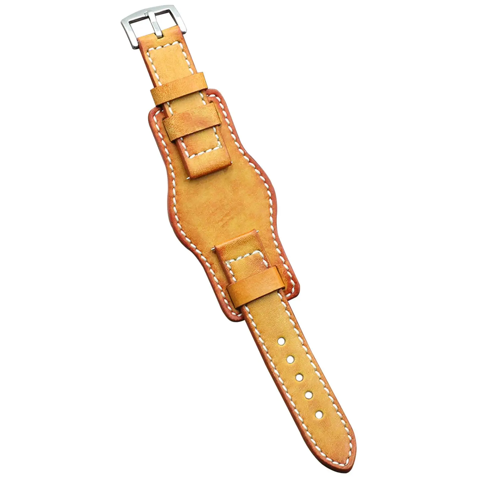 

Genuine Leather Cuff Watch Bracelet 20mm Accessories Quick Release Spring Lever