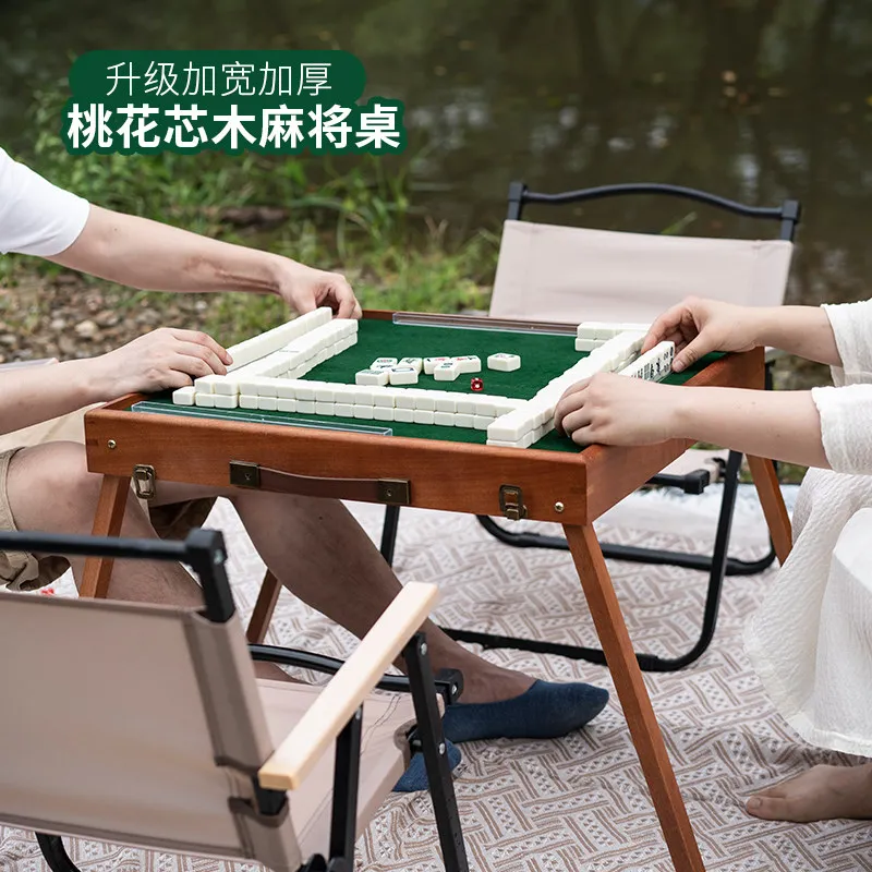 Outdoor travel folding portable Internet celebrity small mini mahjong set household hand rub dormitory camping table