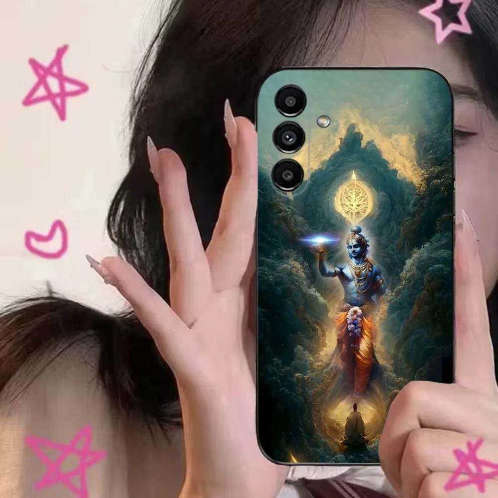 Indian God Lord Krishna  Phone Case For Samsung S24,S21,S22,S23,S30,Ultra,S20,Plus,Fe,Lite,Note,10,9,5G Black Soft Cover