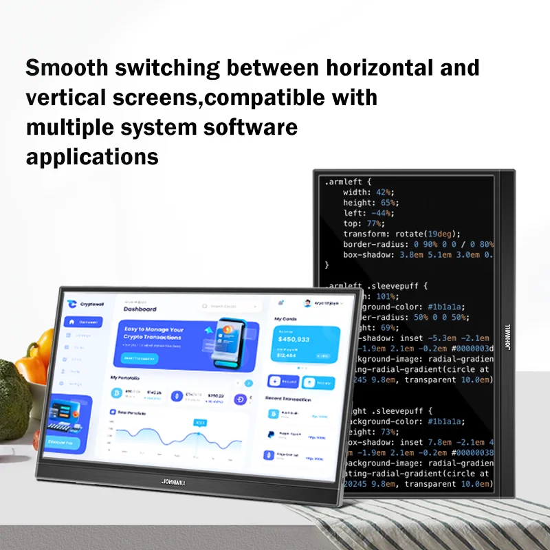 JOHNWILL-15.6インチポータブルモニター,1080p,hdr,16:9,xbox,低青色光,ps4,5,スイッチ,電話,pc,loptop拡張機能