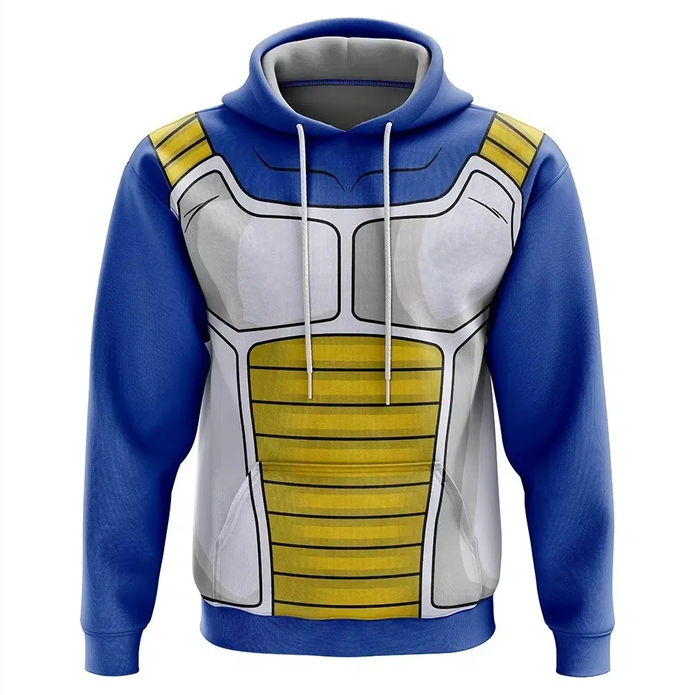 2026 Herbst/Winter Dragon Ball Vegeta Retro Baumwoll-Warmer Kapuzenpullover Herren 3D-Druck Sweatshirt Unisex Kinder Freizeitjacke