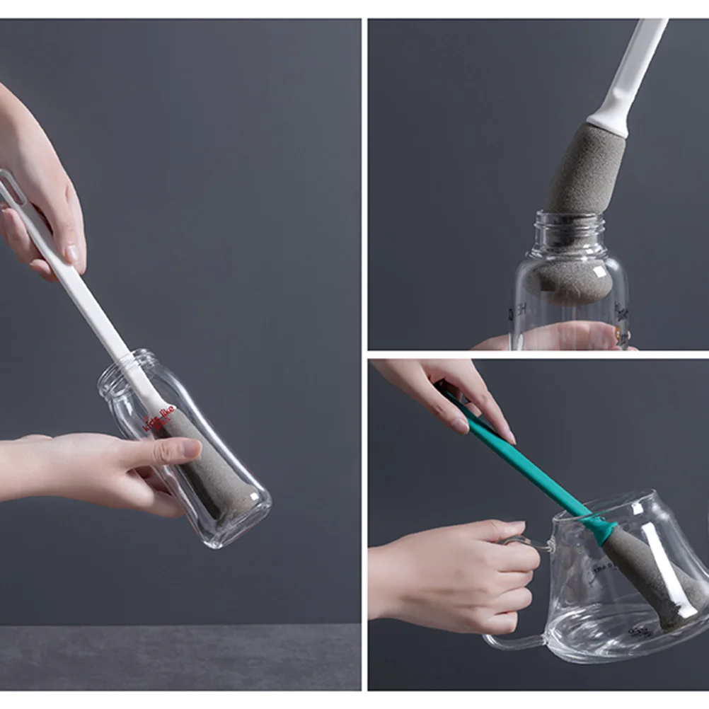 

2Pcs Sponge Bottle Brush Cleaning Tool for Baby Feeding Bottle Glass Cup Long Handle Sponge Cleaning Brush