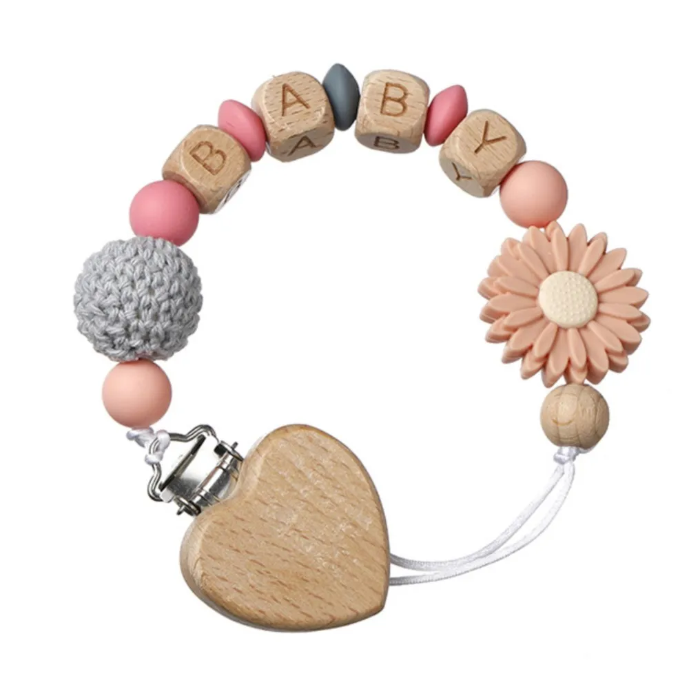 لهايات الأطفال من INS تحمل اسم شخصي على شكل قلب، كرة كروشيه وزهرة - لطيفة ومتعددة الاستخدامات للرضع